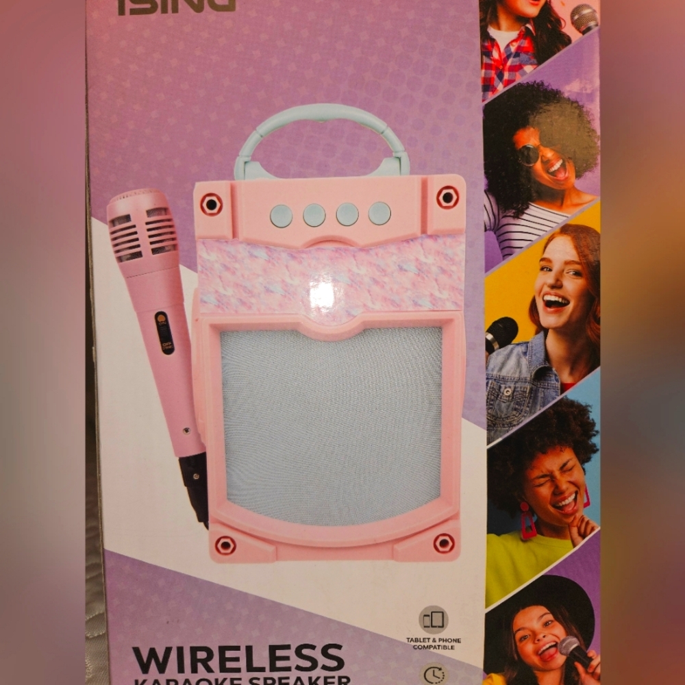 Vivitar iSing Pink Wireless Karaoke Speaker Mic Bluetooth BRAND NEW! Music Sing!